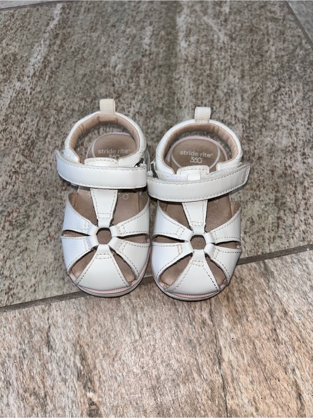 Stride Rite White Toddler Sandals 4M